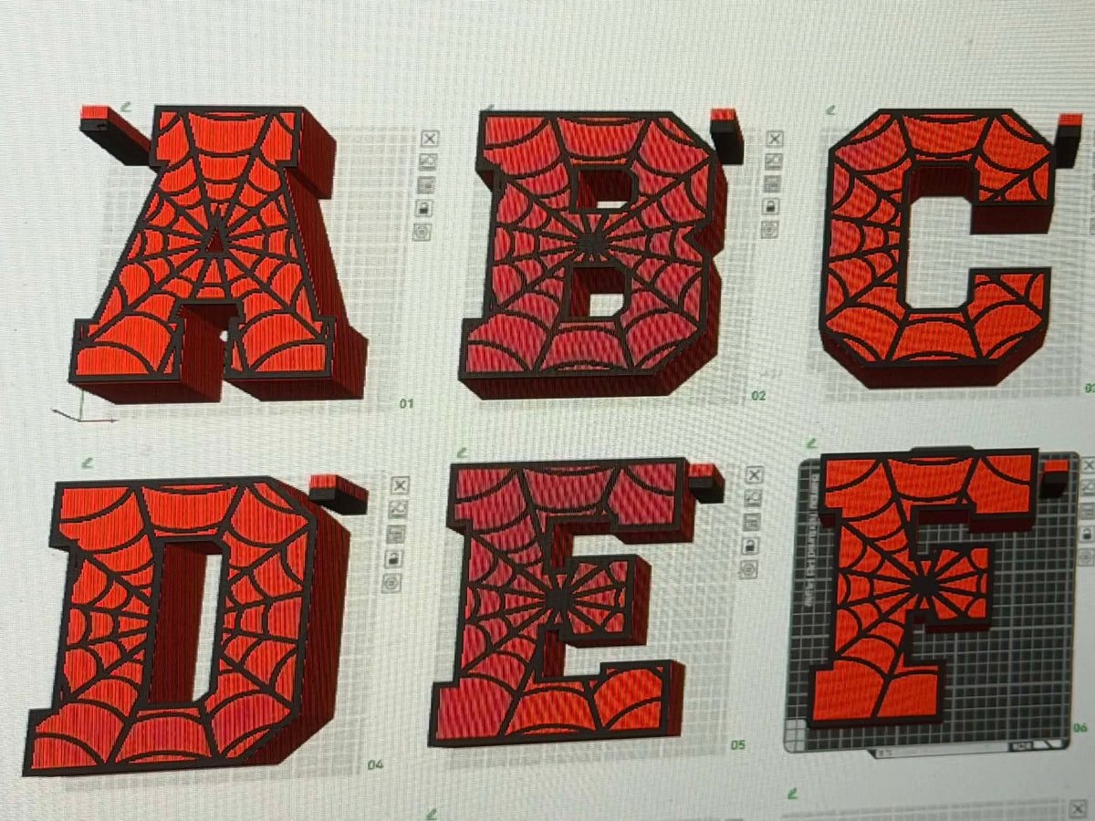 Webbed Letters and Numbers STL FILE ONLY