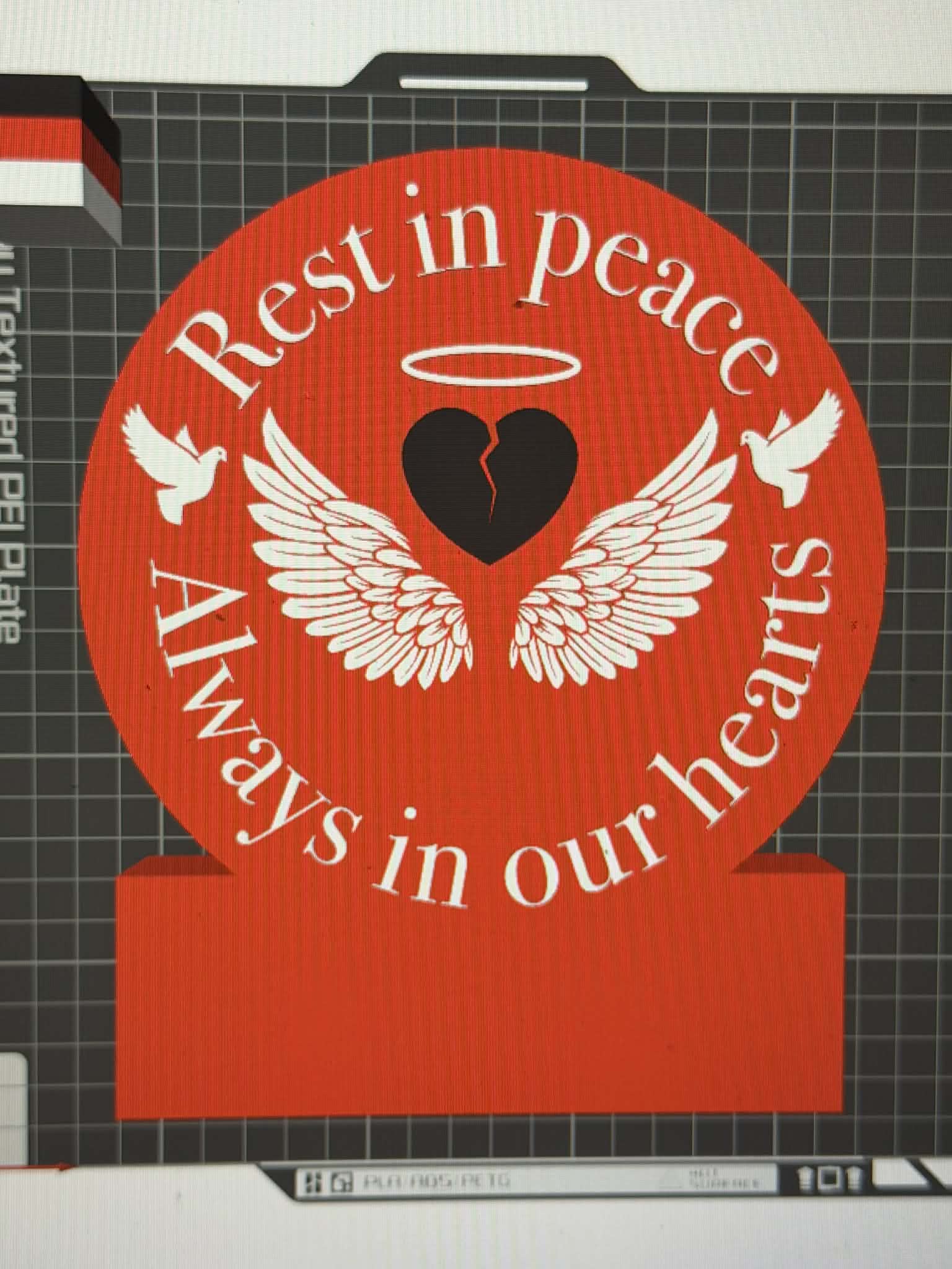 3D Broken Heart Memorial Lamp base 3MF FILE ONLY