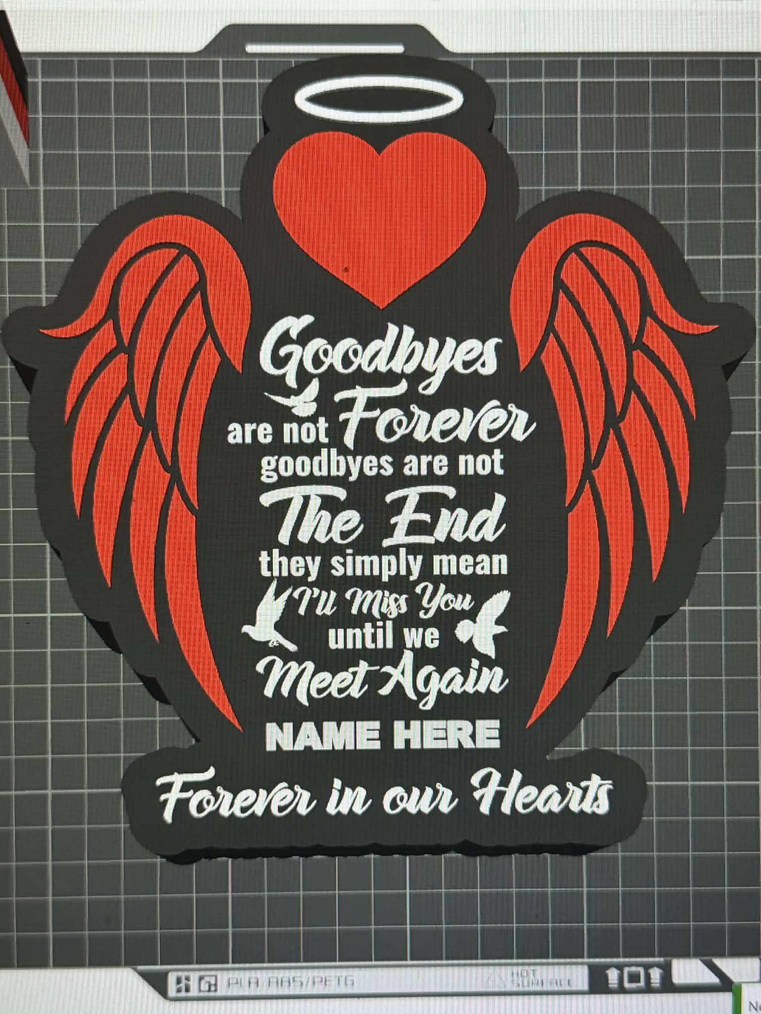 3D Goodbyes Memorial Lamp Base 3MF