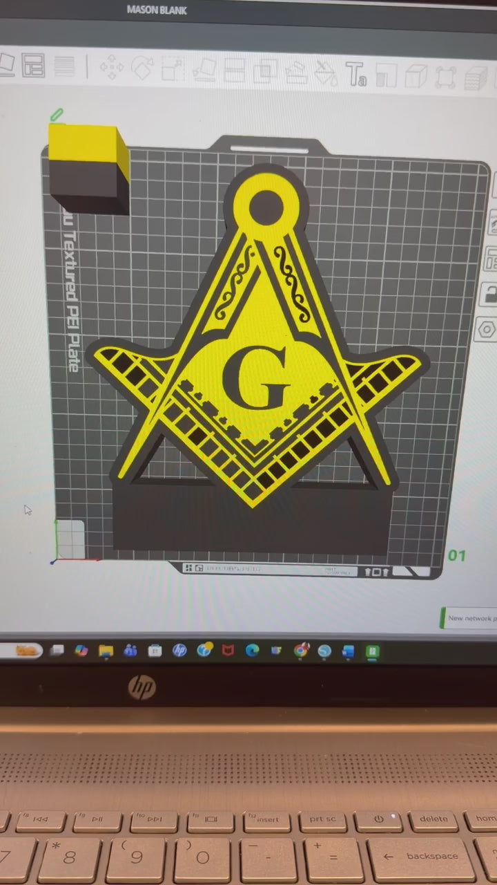 3D Masonic Blank Lamp Base 3MF